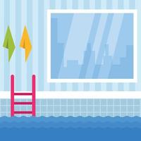 Swimming Pool With Pink Ladder vector