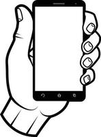 Vector Image Of A Mobile Phone In Hand