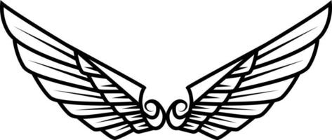 Monochrome Vector Image Of Wings For Tattoo Designs