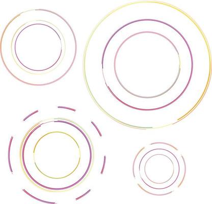 Round Geometric Shapes In Various Colors