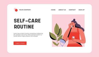 Self care routine Landing Page vector