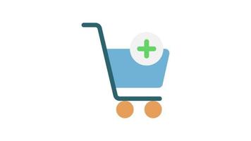 Add Shopping Cart, Online shopping concept animated icon video