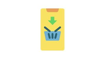 Online Shopping Application, Online shopping concept animated icon video