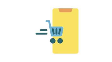 Online Shopping Application, Online shopping concept animated icon video