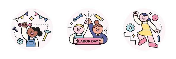 Labor Day. people who are working. Engineer character and labor-management harmony and growing worker. vector