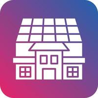 Solar House Icon Vector Design