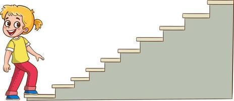 vector de dibujos animados de niño gateando escaleras