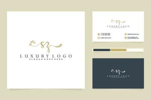 Initial SZ Feminine logo collections and business card template Premium Vector