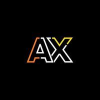 Abstract letter AX logo design with line connection for technology and digital business company. vector