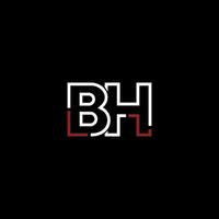 Abstract letter BH logo design with line connection for technology and digital business company. vector