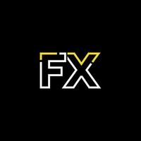 resumen letra fx logo diseño con línea conexión para tecnología y digital negocio compañía. vector