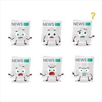 Cartoon character of newspaper with what expression vector