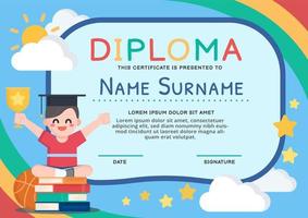 Diploma Certificate Template for Chidren vector