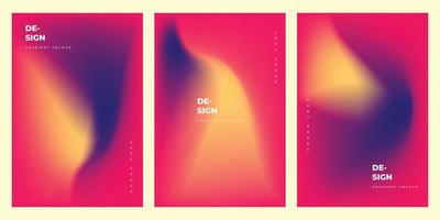 Abstract colorful gradient mesh brochure design copy space set vector