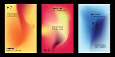 Abstract colorful gradient mesh brochure design copy space set vector