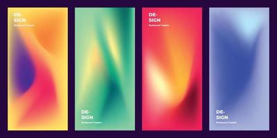 Abstract colorful gradient mesh brochure design copy space set vector