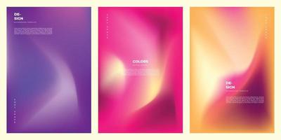 Abstract colorful gradient mesh brochure design copy space set vector