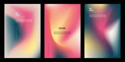 Abstract colorful gradient mesh brochure design copy space set vector