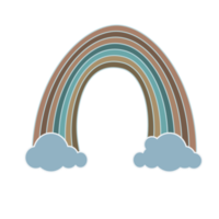 main tiré boho arcs en ciel dans pastel couleurs illustration png