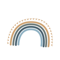 main tiré boho arcs en ciel dans pastel couleurs illustration png