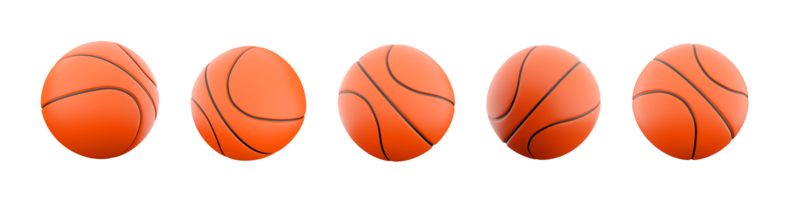 3d representación baloncesto clásico naranja pelota icono colocar. 3d hacer un Deportes equipo juego en cuales el pelota es arrojado con el manos dentro el del oponente anillo diferente posiciones icono colocar. png