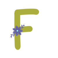 alfabeto con fiore png