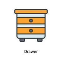 Drawer Vector  Fill outline Icons. Simple stock illustration stock