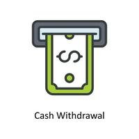 Cash Withdrawal Vector  Fill outline Icons. Simple stock illustration stock