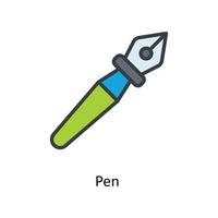 Pen  Vector  Fill outline Icons. Simple stock illustration stock
