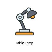 Table Lamp Vector  Fill outline Icons. Simple stock illustration stock