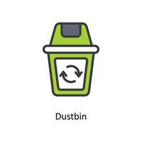 Dustbin Vector  Fill outline Icons. Simple stock illustration stock