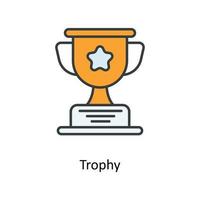 Trophy Vector  Fill outline Icons. Simple stock illustration stock