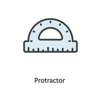 Protractor  Vector  Fill outline Icons. Simple stock illustration stock