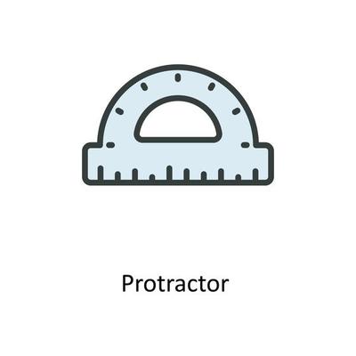 Protractor  Vector  Fill outline Icons. Simple stock illustration stock