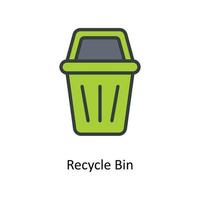 Recycle Bin Vector  Fill outline Icons. Simple stock illustration stock