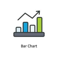 Bar Chart Vector  Fill outline Icons. Simple stock illustration stock