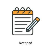 Notepad  Vector  Fill outline Icons. Simple stock illustration stock