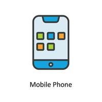 Mobile Phone Vector  Fill outline Icons. Simple stock illustration stock