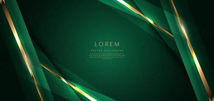 Abstract elegant dark green background with golden glowing effect. Template premium award design. vector