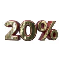 20 percent 3D number transparent background png