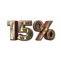 15 percent 3D number transparent background png