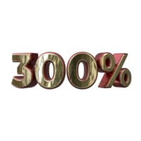 300 por cento 3d número transparente fundo png