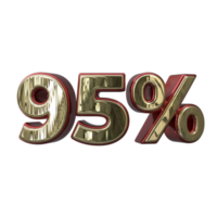 95 procent 3d siffra transparent bakgrund png