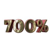 700 percent 3D number transparent background png