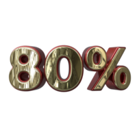 80 percent 3D number transparent background png