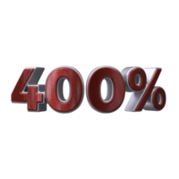 400 por ciento 3d número transparente antecedentes png