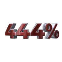 444 por cento 3d número transparente fundo png