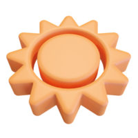 une mignonne modèle de le Soleil dans plage concept été thème, png transparent arrière-plan, 3d élément, 3d le rendu