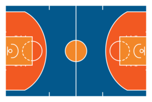 Basketball field isolated on transparent background png