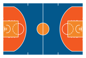 basketbal veld- geïsoleerd Aan transparant achtergrond png